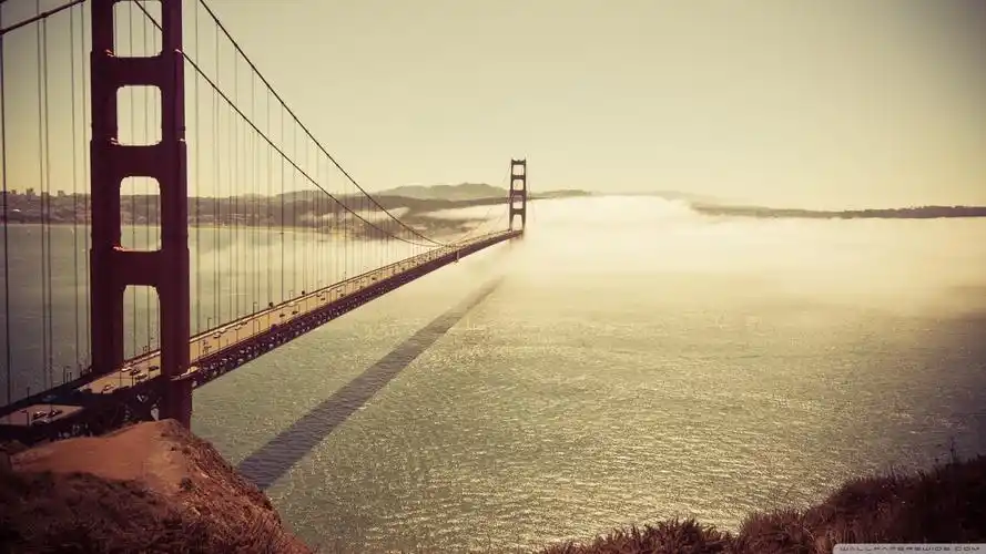 跨海大桥高端商务ppt高清背景图片