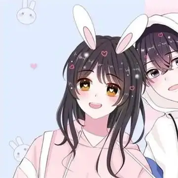 可爱呆萌情侣卡通头像萌系一对两张情头图片