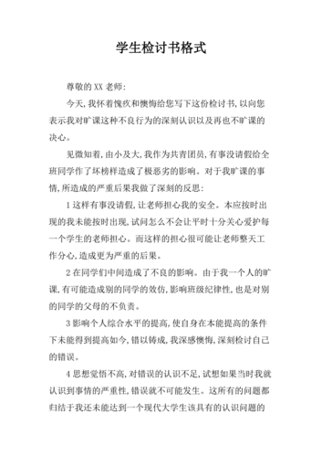 学生检讨书格式.docx