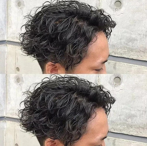 男生蓬松烫发型图片巨显发量的男生短烫发