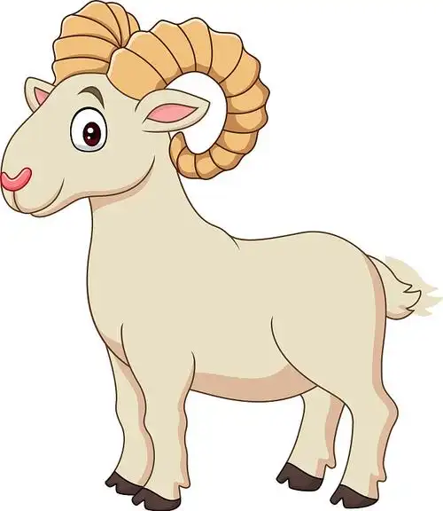 卡通搞笑山羊孤立在白色的背景