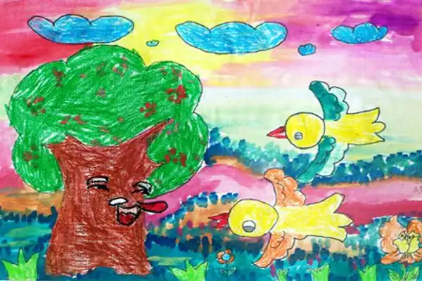 绿色家园儿童画