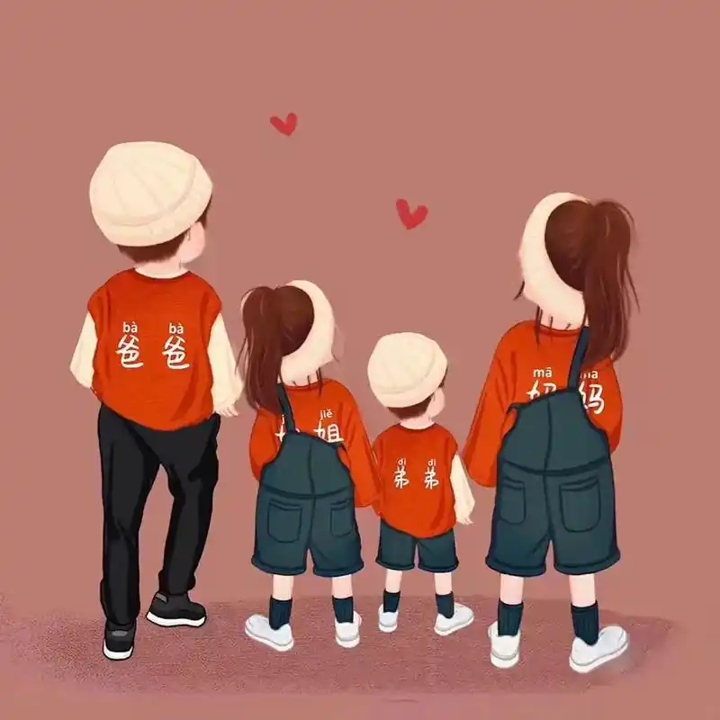 一家四口头像背景图壁纸