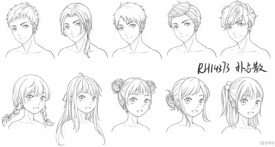 作业:从零开始学动漫之动漫人物头发的画法与训练技巧 - 朴与散