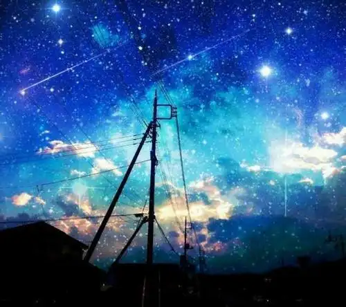 二次元男生头像星空