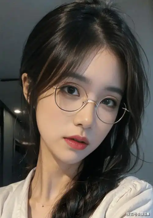 高清美女壁纸,戴着眼镜身穿白衬衫的文静小姐姐