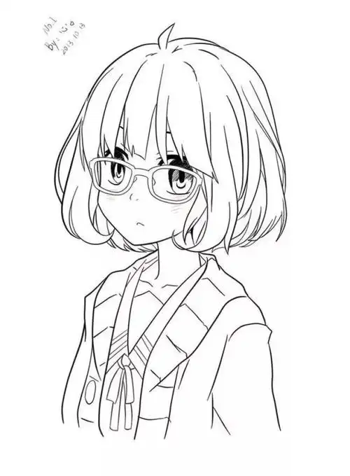 手绘-动漫,漫画人物,适合手绘的图,铅笔稿