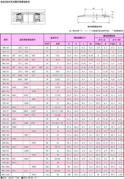 bds碟形弹簧规格10-110a
