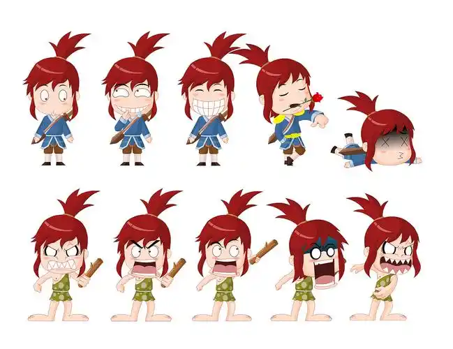 一个小动画主角的动作和表情设定(部分)~深圳