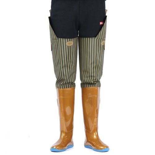 华鹿下水裤腿韩版男女插秧雨鞋高筒防滑过膝加长农田钓鱼雨靴80cm