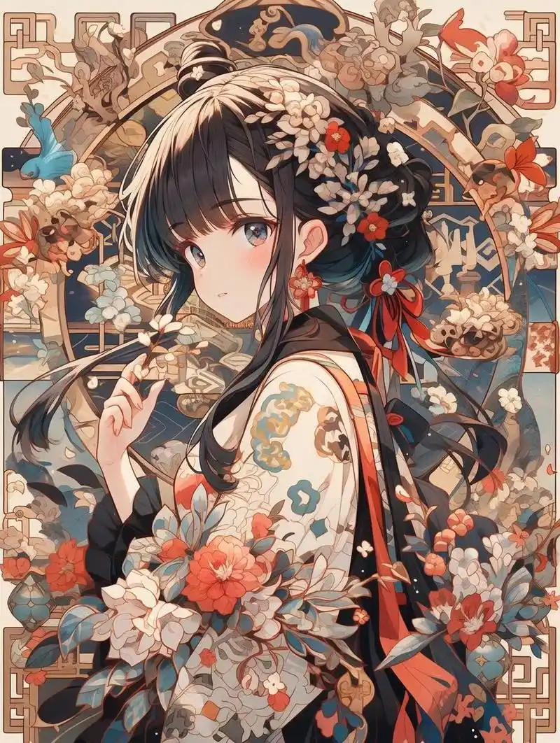 卡通头像.古风汉服二次元美少女