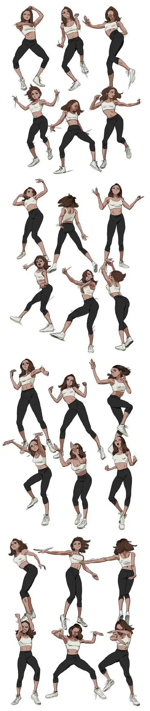 如何从不同角度去刻画人物动作姿势留意来自手绘插画设计微博