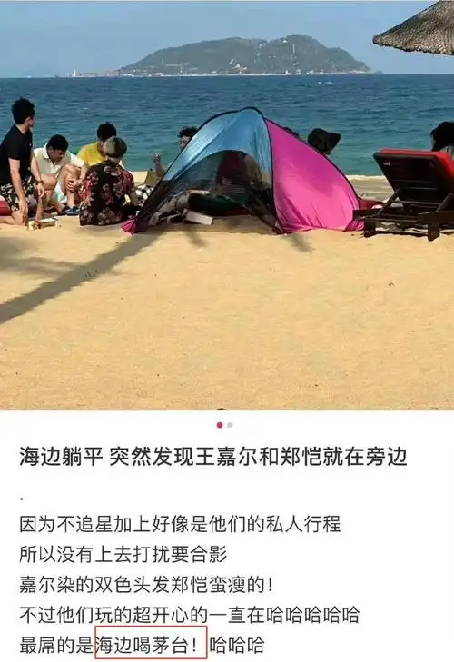 比如,粉丝偶遇王嘉尔的私人行程,竟然是海边茅台party,怕是茅台自己也
