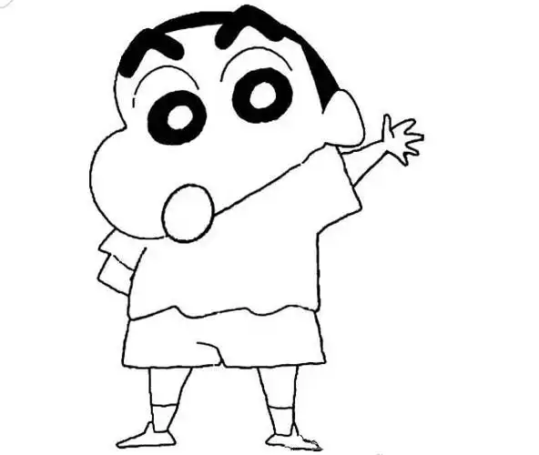 蜡笔小新_卡通人物简笔画图片大全 蜡笔小新简笔画卡通动漫简笔画 由