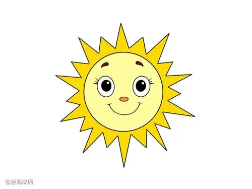 卡通太阳简笔画画法步骤