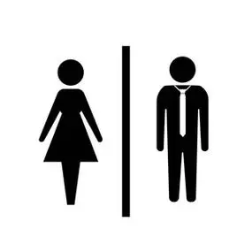 矢量男人和女人的图标,卫生间标识,厕所图标,最小的风格,象形图照片