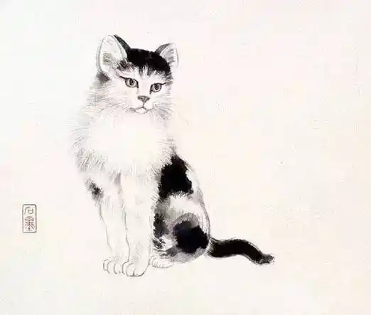 国画中的小猫,太可爱了!