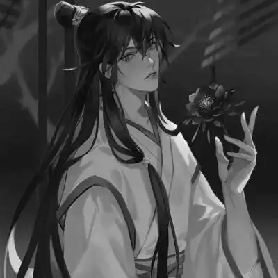 古风人物男生头像黑白帅气图片