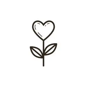 黑白简单向量线艺术图标的爱之花照片