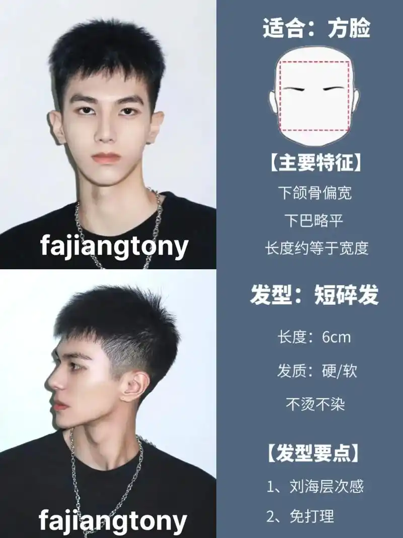 男生短发/男士发型/男生发型/减龄发型.教你判断脸型,选择适 - 抖音