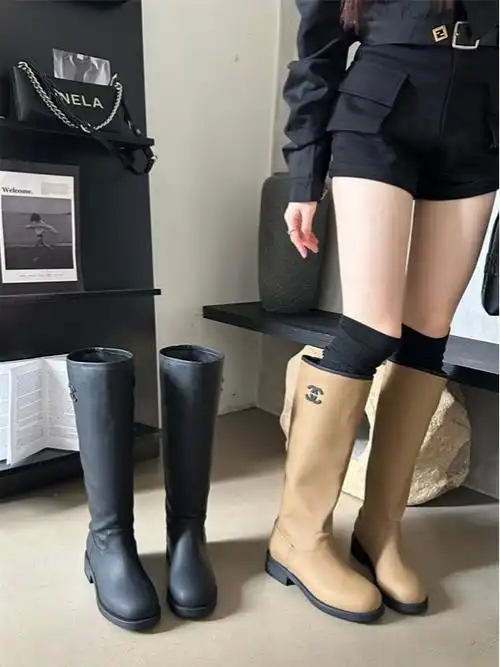 美拉德穿搭回头率拉满~长靴女不过膝真皮骑士靴女2024秋新款-阿里巴巴