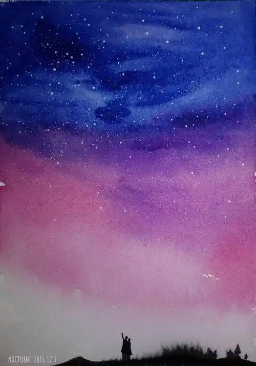 水彩画星空简单 水彩画星空简单的初学视频