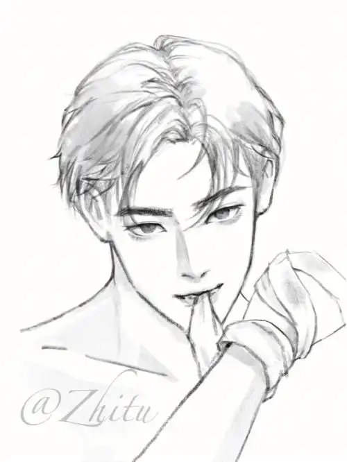 procreate#画画  #绘画教程  #手绘头像  #男生头像  #头发画法