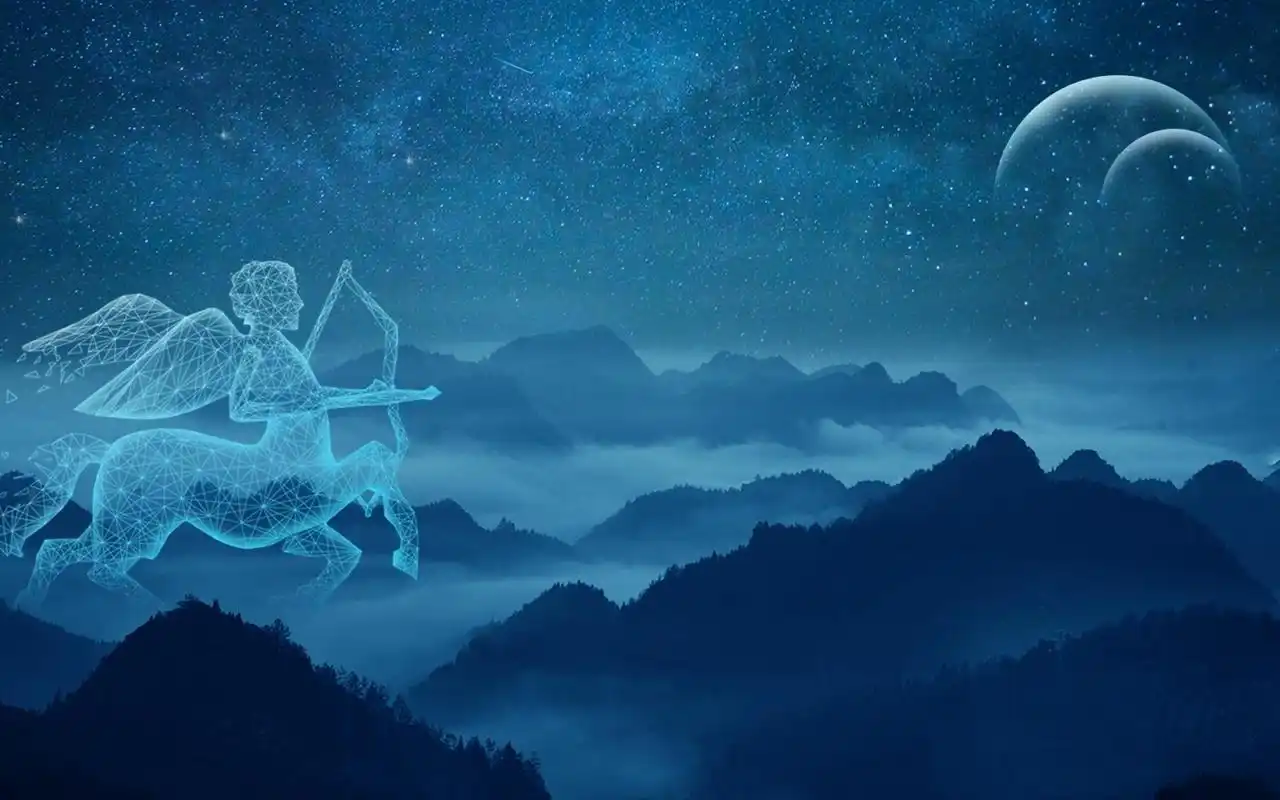 射手座梦幻星空插画,生肖星座-回车桌面