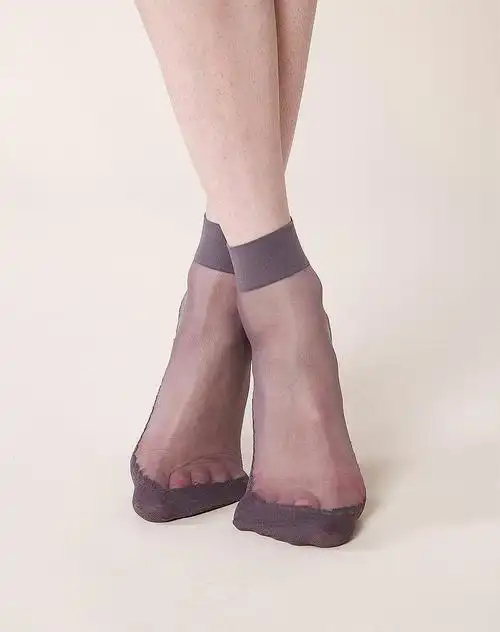 纤丝鸟&曼姿袜子曼姿manzi 15d灰色包芯丝防滑竹炭底短袜六双装ch3200