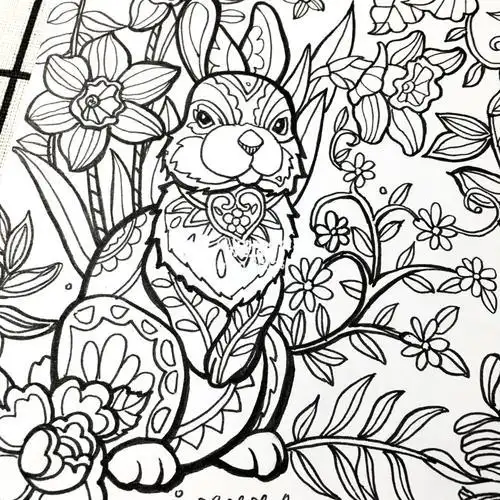 黑白装饰简笔画动物系列二