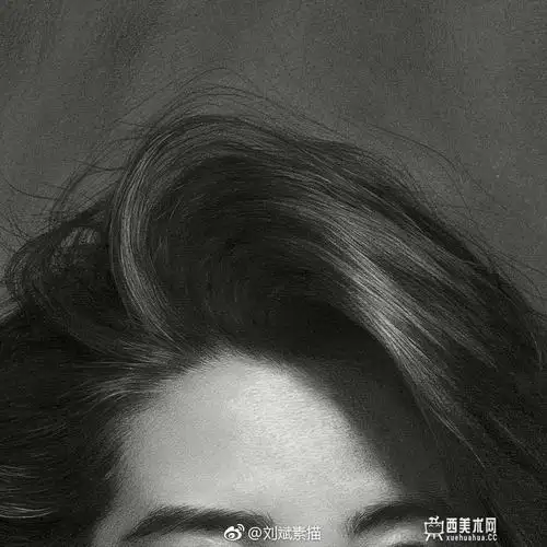 刘斌素描《李冰冰》高清素描图片欣赏