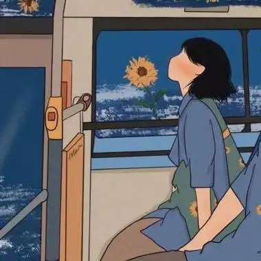 手绘文艺风情侣头像图片