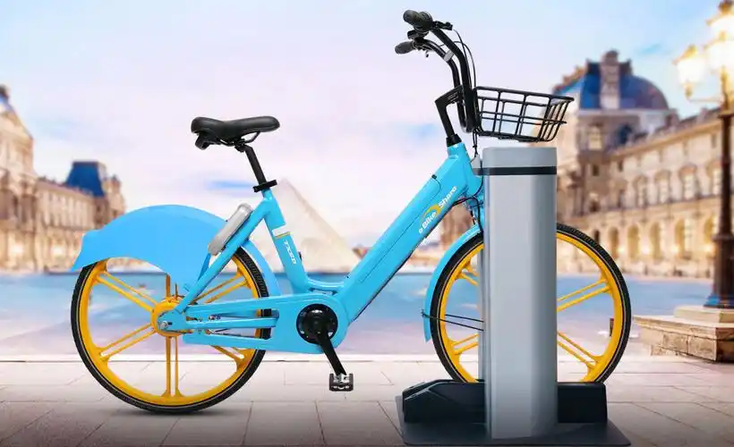 ebike public sharing bike with charging dock