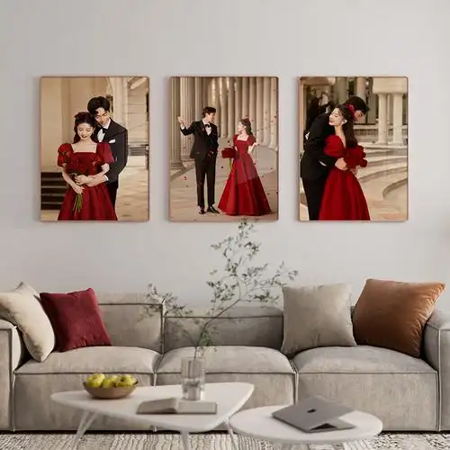 dxf0婚纱照相框照片墙定 制组合挂墙结婚照全家福水晶相片打印放