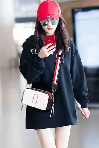 杨幂明星同款包包女2018新款韩版百搭撞色拼接小方包时尚多层少女小跨