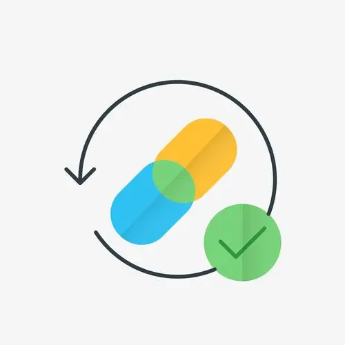 卡通ppt图标药丸对勾