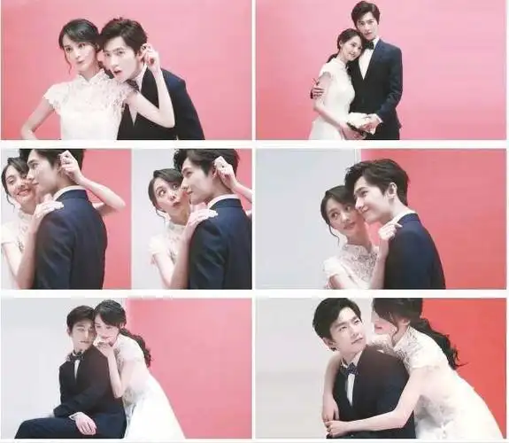 《微微一笑很倾城》和杨洋的婚纱照,清新美丽俏皮