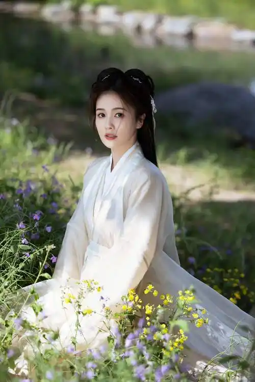 白鹿白衣古装造型写真绝美