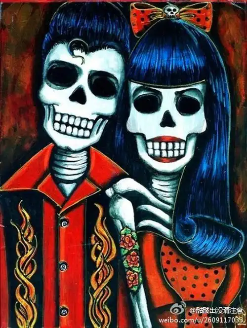 骷髅情侣~?这样的合影也太有爱了吧~~!