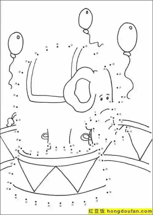 13张数字100以内的启蒙数学点对点连线练习题-红豆饭小学生简笔画大全