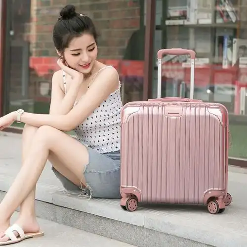 狮闻 登机箱男女18寸拉杆箱女大容量结实耐用防刮网红行李箱女小型