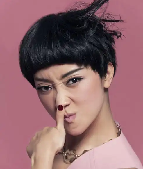 张瑶锅盖头短发发型图片俏皮可爱