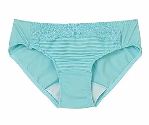 外贸日单透明蒂勒蕾丝组合简单日用生理青色平角裤