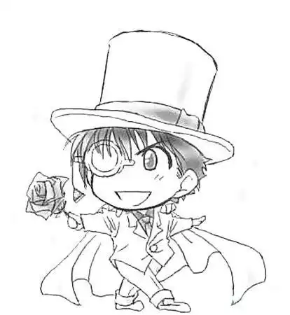 q版怪盗基德简笔画的画法图片_怪盗基德_亲子简笔画大全