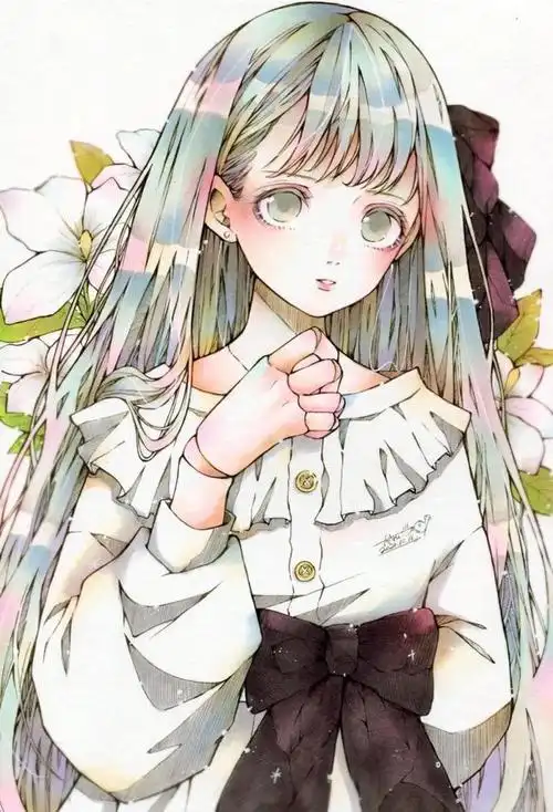 少女水粉插画,别具一格的色彩