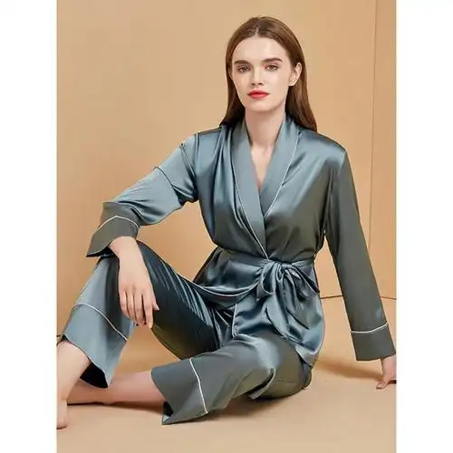 冰丝睡衣女夏季薄款女士真丝睡裙性感睡袍丝绸套装居家服真丝女装
