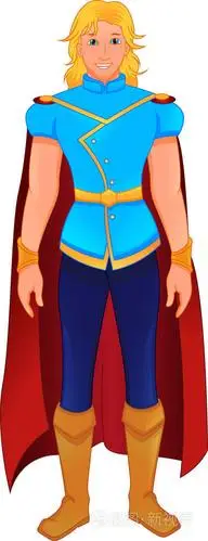 迷人王子卡通的矢量插图