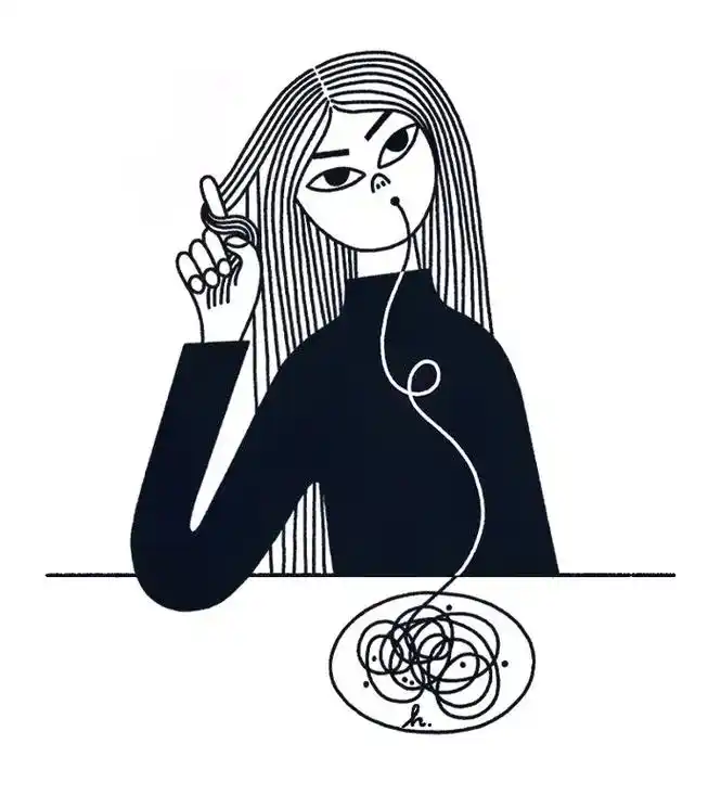 黑白线条插画人物简笔画训练.10分钟一张gosia herb - 抖音