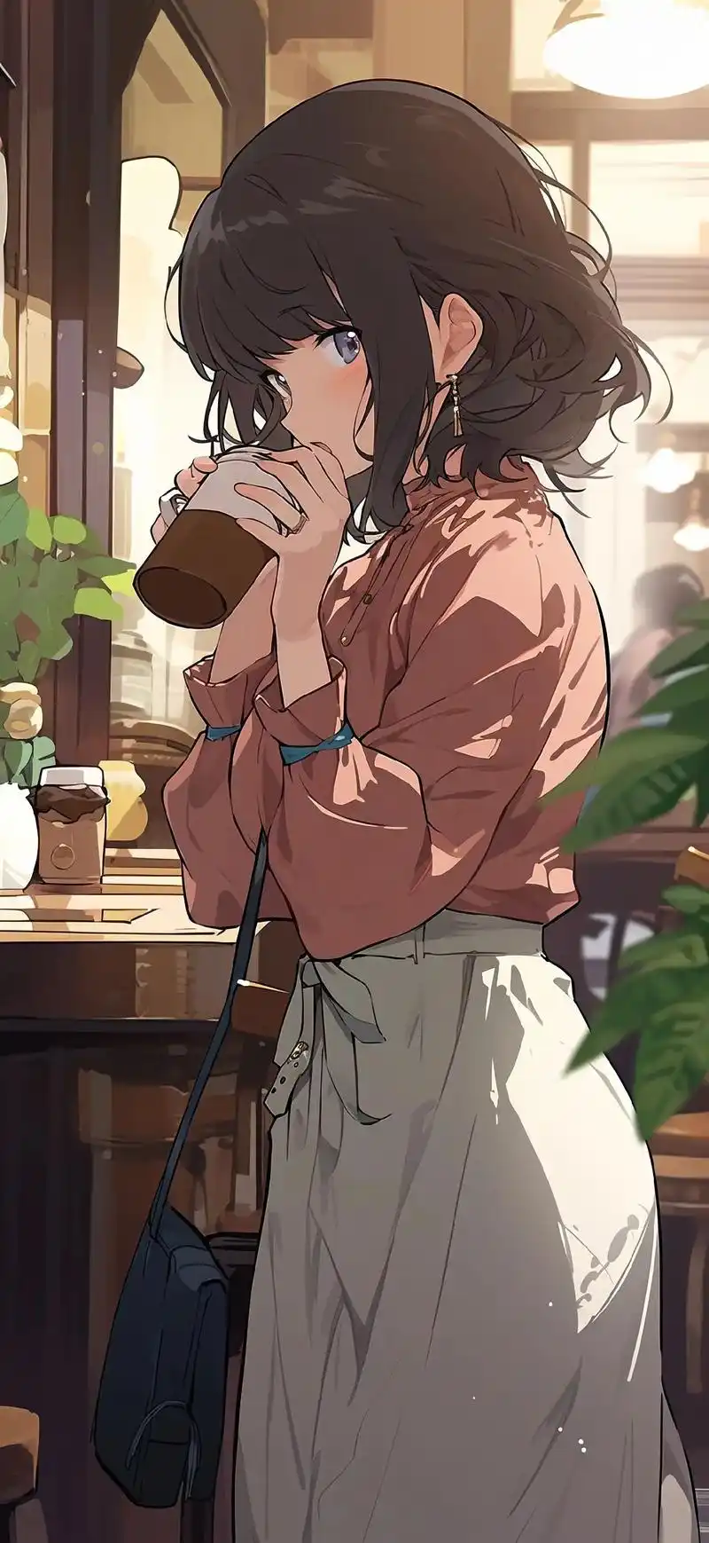 夏日の咖啡馆#治愈系 #二次元 #动漫壁纸 #动漫 #原创 - 抖音