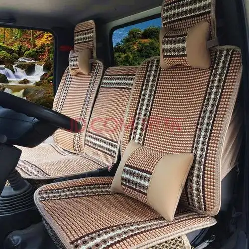 夏季货车坐垫皮革全包座垫江淮新骏铃v7大好运福田奥铃ctx座椅套 米色